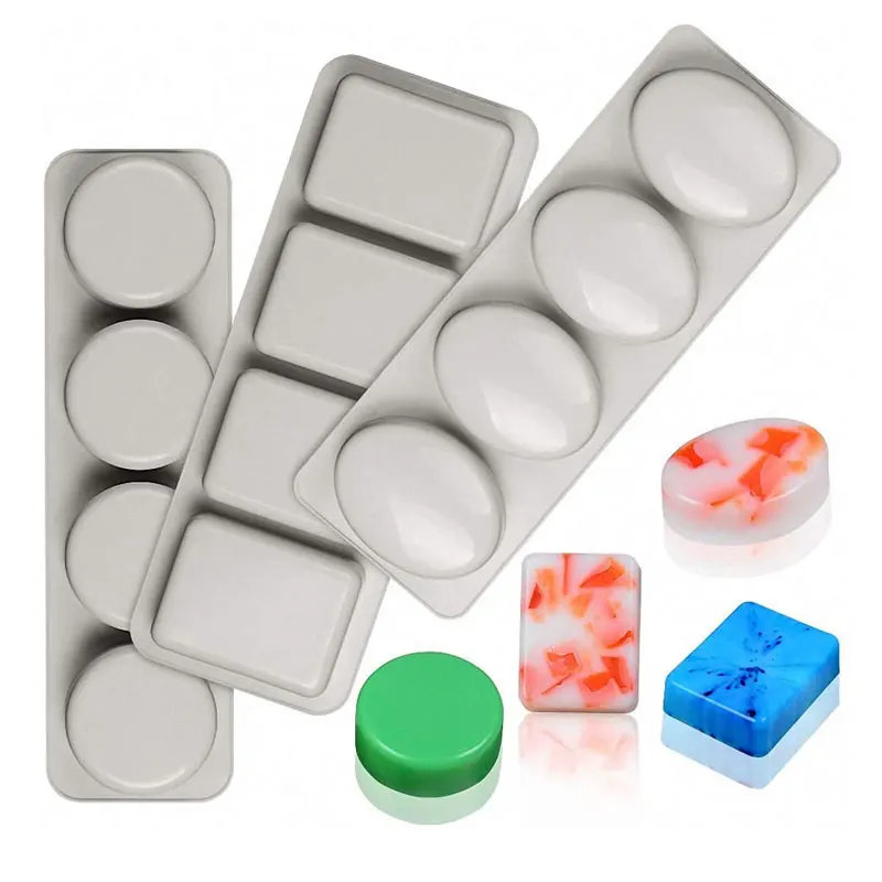 POFET 10 stampi per sapone a forma di quadrifoglio 1 cavità rotonda in si