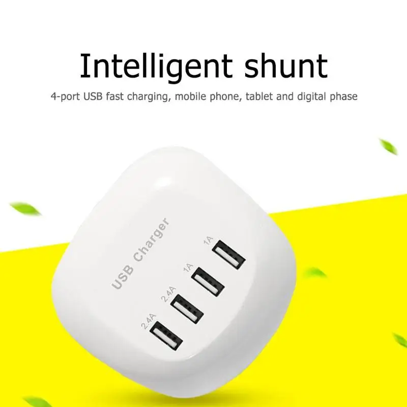 Универсальный 4 порта/10 портов USB зарядное устройство станция 1 м кабель двойной 2*2A/2* 2.4A 4* 2A 4* 1A Быстрая зарядка зарядное устройство адаптер ЕС