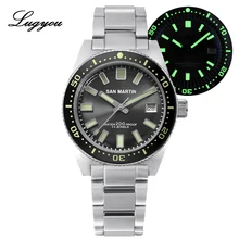 Lugyou San Martin 62Mas мужские часы для ныряльщиков автоматические механические часы из нержавеющей стали с сапфировым вращающимся ободком 20 атм металлический браслет SLN