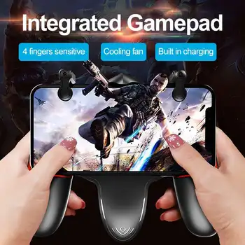 

New Arrival for PUBG Helper Mobile Phone Gamepade Radiator Handle Water-cooled Fan Fingers PUGB Handle Games Gamepad Controller