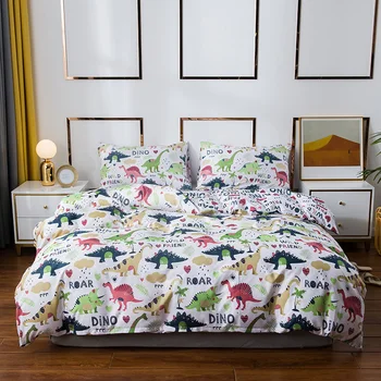 

Bedding Set UK Double Size jogo de cama casal Dinosaur Pattern 2/3 pcs Comforter Cover Sets With Pillowcase Quilt Covers Set