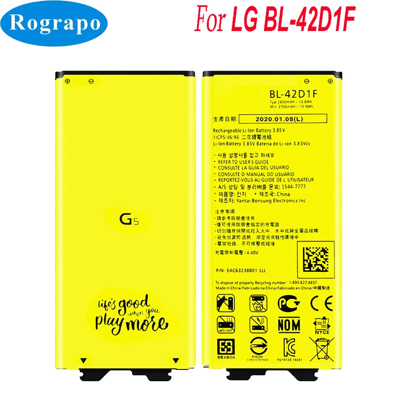 Новый Полный аккумулятор на 2800 мАч для LG G5 VS987 US992 H820 H840 H850 H830 H831 H868 F700S F700K H960 H860N