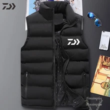 Daiwa толстый хлопковый унисекс жилет для рыбалки термальный мужской s жилет для рыбалки осень-зима Мужская одежда для рыбалки без рукавов на молнии Daiwa толстый хлопковый унисекс жилет для рыбалки термальный мужской s жилет для рыбалки осень-зима Мужская одежда для рыбалки без рукавов на молнии