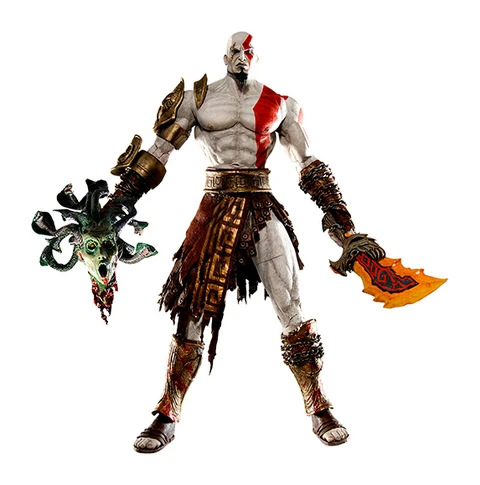 God of War 1 шт. 7 5 &quotNECA Kratos в золотой флисовой доспехах с головой Медузы ПВХ