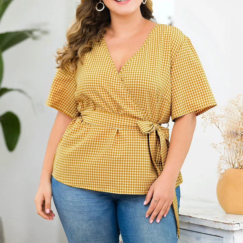 Летняя женская футболка, большие размеры, обхват груди 136 см, 5XL, 6XL, 7XL, 8XL, женская желтая футболка