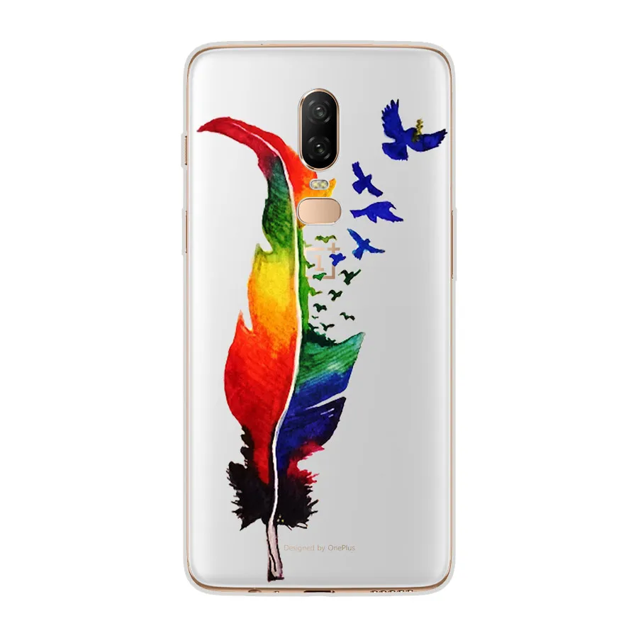 Ciciber цветное перо для Oneplus 6 6T 5 T Мягкий силиконовый чехол прозрачный TPU 1 + чехлы