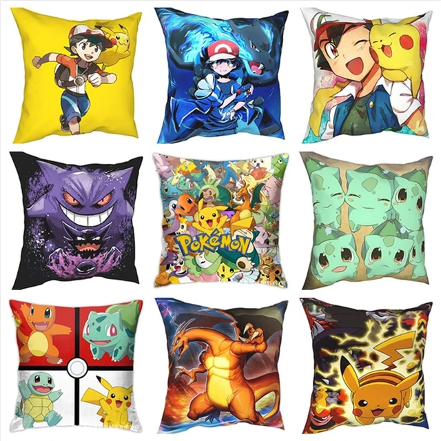 Pokemon Pillowcase Toy Pikachu Anime Cartoon Pattern Pillowcase Pikachu  Cushion Cover Pillowcase Home Decoration 45*