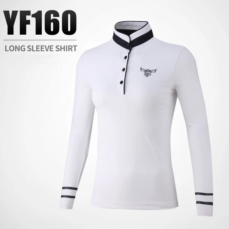 T-shirt PGM одежда для гольфа женская короткая разделенная Летняя женская плиссированная Венецианская юбка футболка с длинным рукавом платье для гольфа костюм для тенниса - Цвет: T-shirt