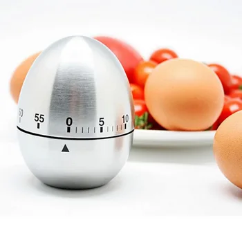 

200pcs/lot Mechanical Egg Kitchen Cooking Timer Countdown 60 Minutes Alarm Stainless Steel Cooking Tool Kitchen Timer Egg