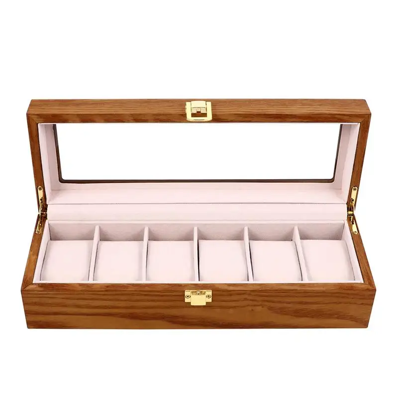 1Pc Wooden Watch Storage Box Eco-friendly Durable Practical Watch Case Box Display for Store Home Shopping Mall