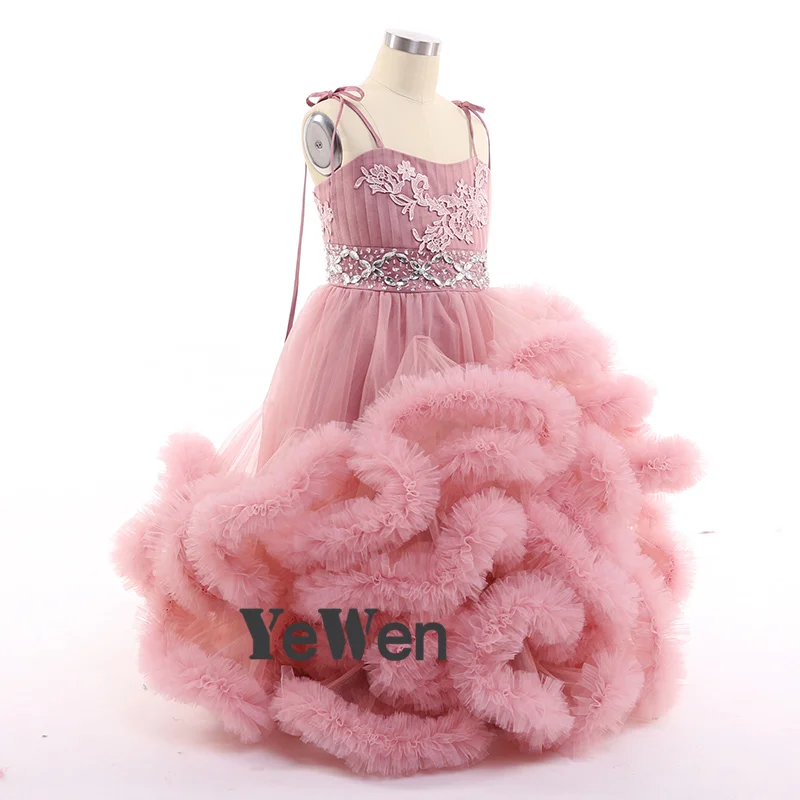 YeWen/маленькие Платья с цветочным узором для девочек на свадьбу; вечерние платья; пикантные Детские платья с вышивкой; Детские платья на выпускной; вечерние платья;