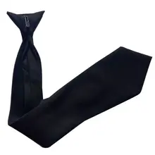 50x8 см мужская униформа сплошной черный цвет имитация шелка клип-на предварительно завязанные шеи галстуки для полиции безопасности свадьбы похорон