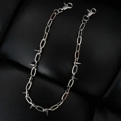 Cool Spike Jeans Decor Pants Chain Punk Rivet Waist Chain Punk Keychain Secure Travel Wallet Heavy Duty Link Coil Leash Jewelry