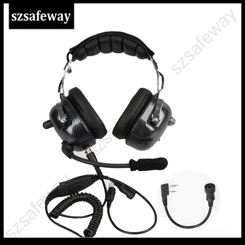 

Aviation Walkie Talkie Headset Noise Cancelling Heaphone For Kenwood Baofeng UV-5R 2 Pins Two Way Radio