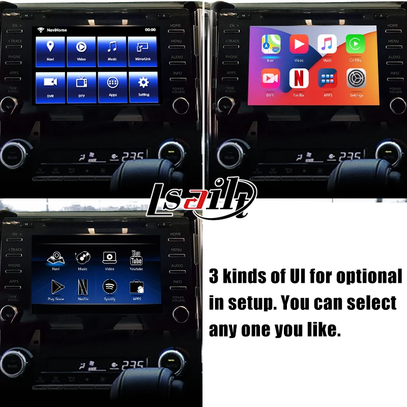 Lsailt 4 Гб Carplay и интерфейс Android для Majesty RAV 2018 20 с YouTube Waze Netflix GPS навигационная коробка
