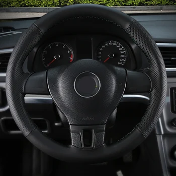 

CARMANGO for VW Volkswagen Tiguan 2010 2011 2012 2013 2014 2015 2016 Car Steering Wheel Leather Cover Trim Interior Accessories