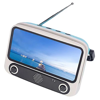 

Retro TV Bluetooth Speaker, Portable TV Shape Speaker, Phone Stand Radio, Handheld Stereo Music Player(Blue)