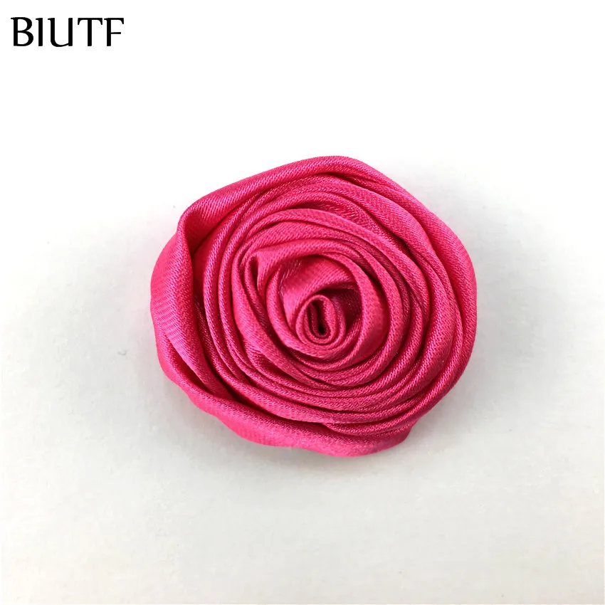 11-rose 10 шт./лот, 3,5 см, мини свернутый атласный цветок с зажимом для волос, цветок бутон розы с зажимом для волос, свадебный букет, сделай сам, материал TH64 - Цвет: 11-rose