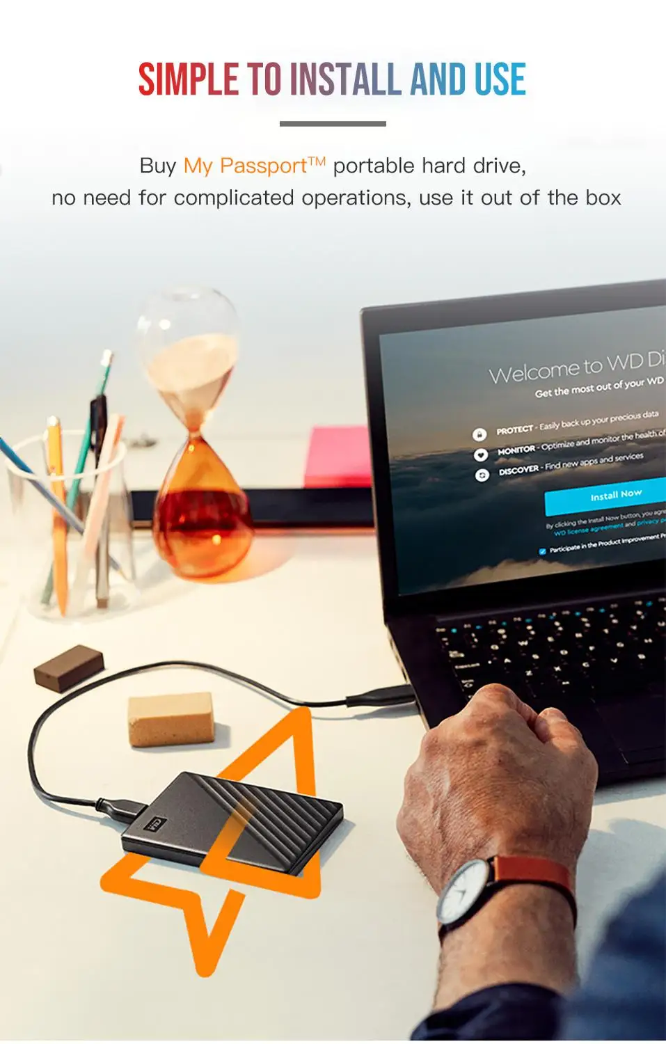  Nuevo WD 2TB 4TB mi pasaporte hdd 25 USB 30 SATA portátil HDD almacenamiento memoria dispositivos e