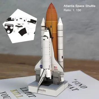 

1:150 DIY Paper Model Toys 1 Set 3D Space Shuttle Paper Model Toy Handmade Space Shuttle Papercraft For Children Educational Toy