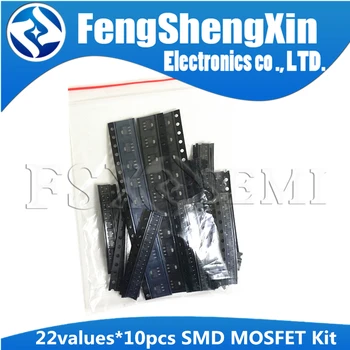 

22values*10pcs=220pcs SMD MOSFET Audion Kit SS8050 78L05 TL431 D882 AO3401 AO3400 SI2300 SI2306 SI2305 2N7002 B772 662K