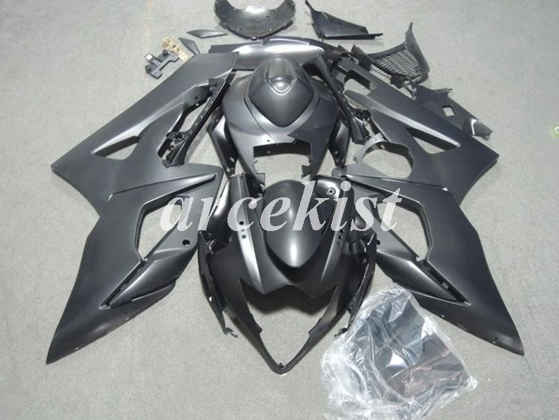 matte black Литьевая форма ABS Полный мотоцикл обтекатели комплект подходит для Suzuki GSXR1000 GSXR-1000 K5 05 06 2005 2006 корпус белый черный - Цвет: matte black