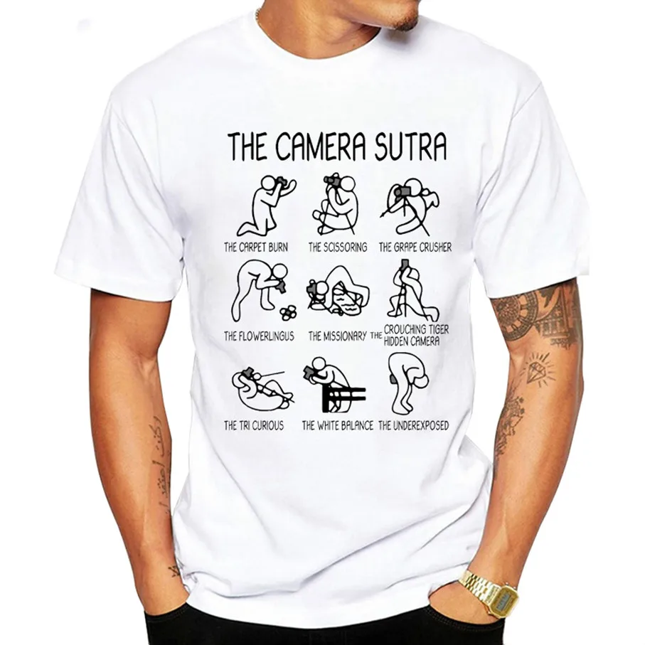 

Short Sleeve Tee Tops Creative Art Design Photographic Camera T Shirt Funny Novelty Customied Men Hipster Geek Style TShirt Men
