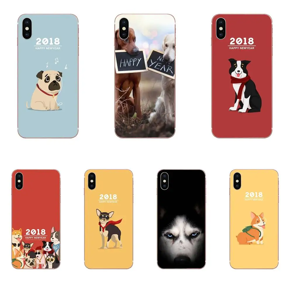 

For Huawei Honor Nova Note 5 5I 8A 8X 10 Pro 9X For Moto G G2 G3 G4 G5 G6 G7 Plus Soft TPU Pattern 2018 Happy New Year