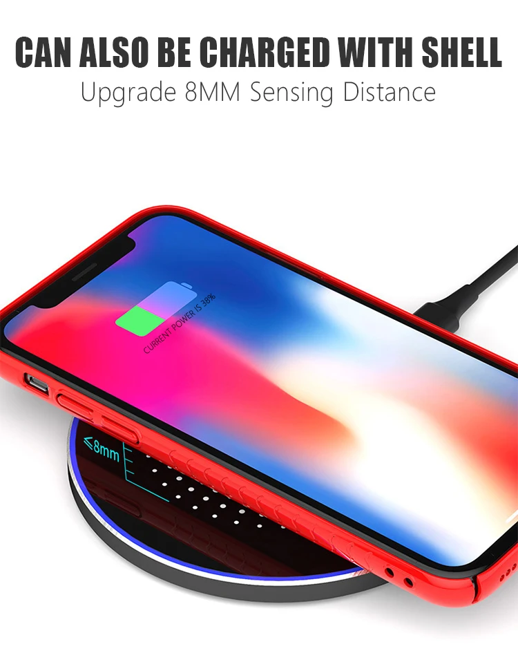 Qi беспроводной телефон 15 Вт Быстрое зарядное устройство для samsung Note 10 S9 S8 iPhone Xs 11 huawei mate 20 Pro быстрая Беспроводная зарядка прокладка адаптер