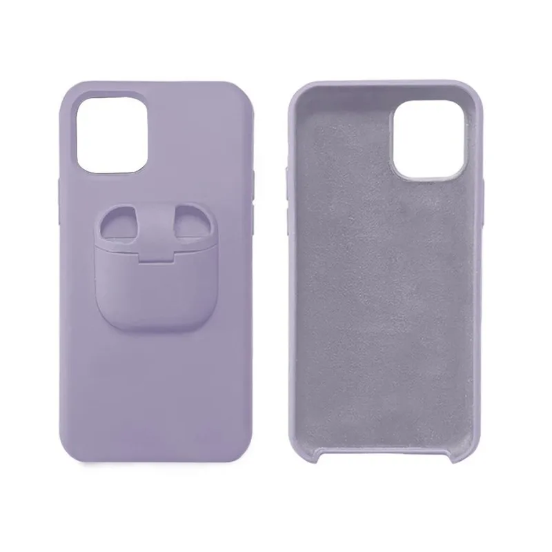 Liquid Silicone Phone Case for IPhones 11 Pro Case Xs Max XR X 6 7 8 Plus Funda 2 In 1 Unqiue AirPods Case Holder Earphone Cover