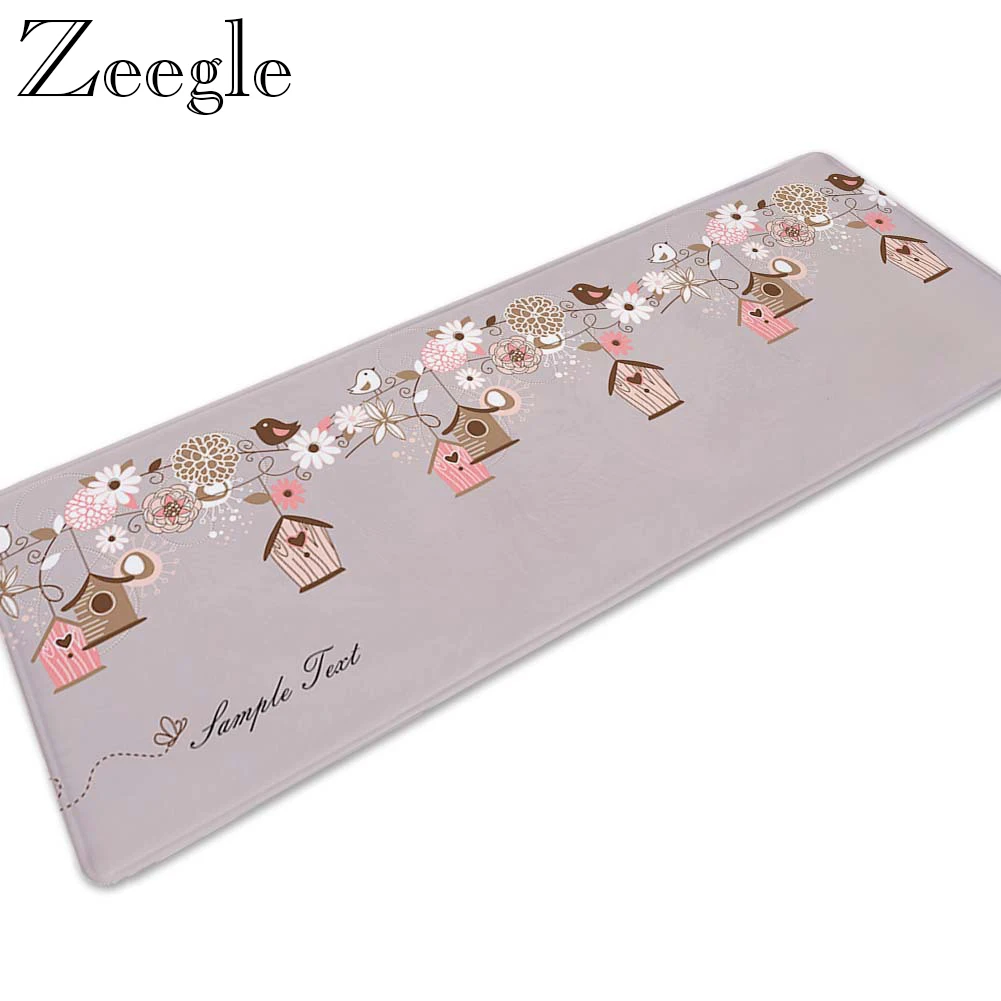 Zeegle Bedroom Carpet Long Kitchen Rug Anti-slip Bathroom Carpet Hallway Rug Washable Living Room Carpet Outdoor Mat