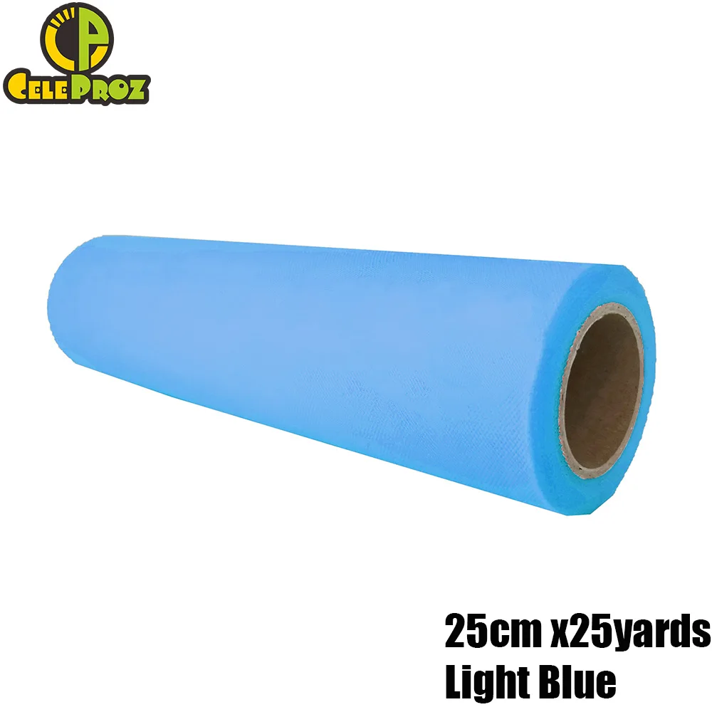25CM LIGHT BLUE 25 см 25Y тюль сетка рулон Свадебная вечеринка органза Ткань Настольная дорожка Стул Sash DIY Ailse runner Лестницы украшения вечерние принадлежности - Цвет: 25CM LIGHT BLUE