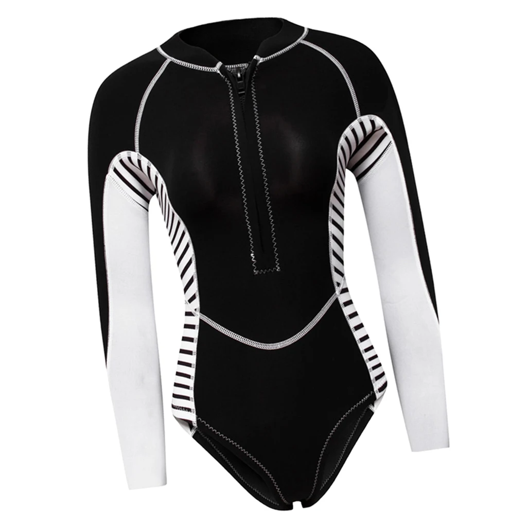 2MM Neoprene Wetsuit Women One Piece Long Sleeve Scuba Diving Wet Suit Swimsuit Rash Guard