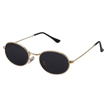 

Oval Sunglasses Men Women Vintage Male Female Retro Sun Glasses Round Eyewear S8006 Gold frame Black