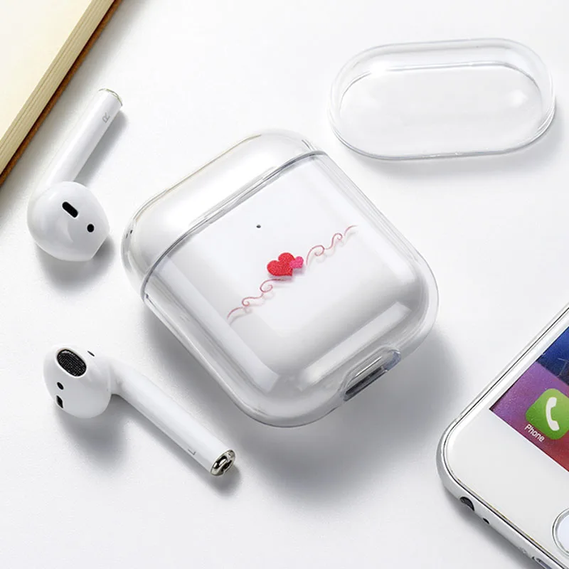 Чехол для Airpods Apple, чехол, роскошный Твердый чехол с мультяшным котом, прозрачный защитный чехол для Airpod 1 2