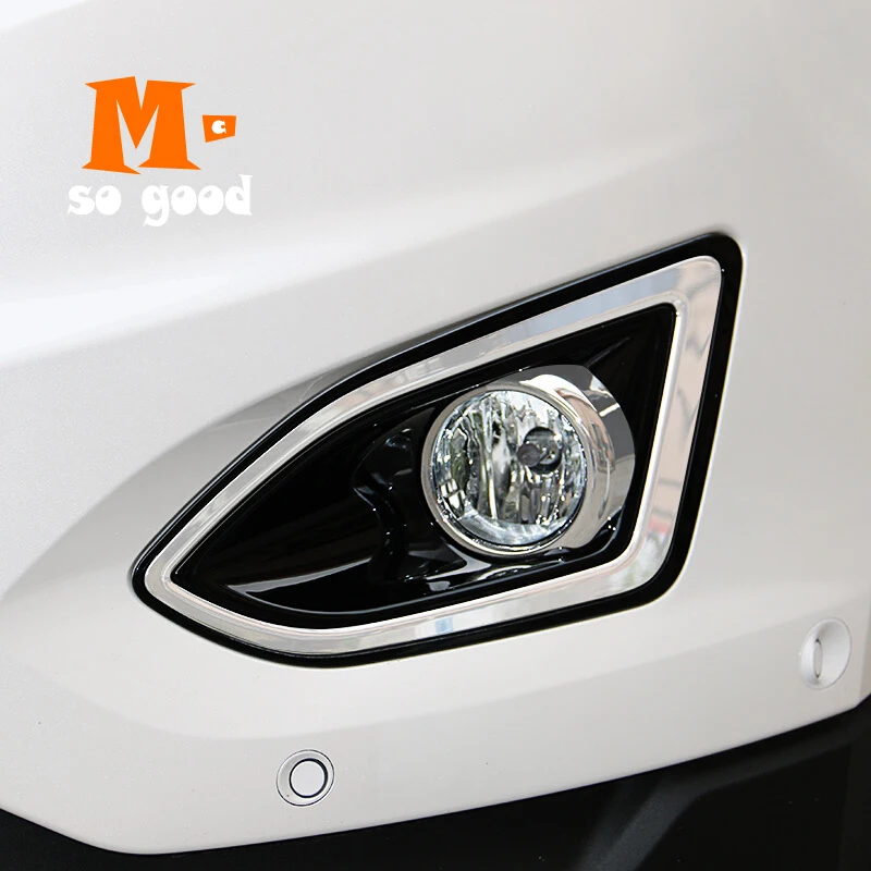 

For Ford Edge 2015 2016 2017 ABS Chrome Car Front Fog Lamp Light Panel Cover Trim Auto Exterior Moulding Accessories Sticker 2