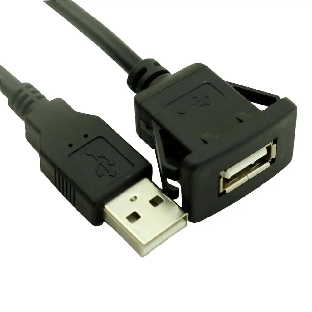 1х Автомобильная приборная панель флеш-крепление USB 2,0 A Разъем удлинитель свинцовая панель Соединительный шнур 1 м