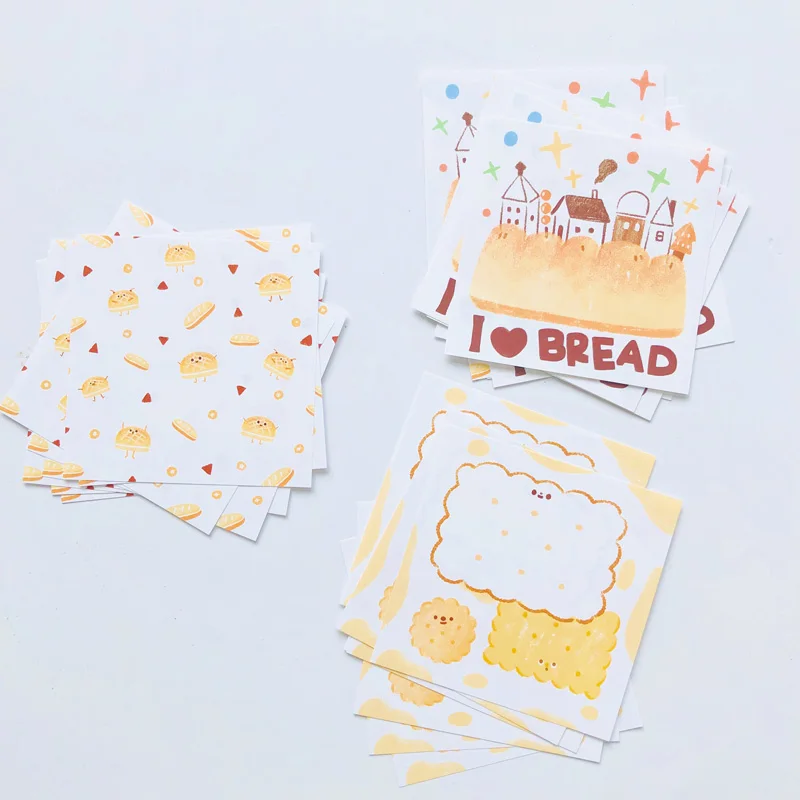 30 Sheets Strawberry Bear Bread Farm Ice Cream Loose Memo Pad Material Paper Cutting - Цвет: C