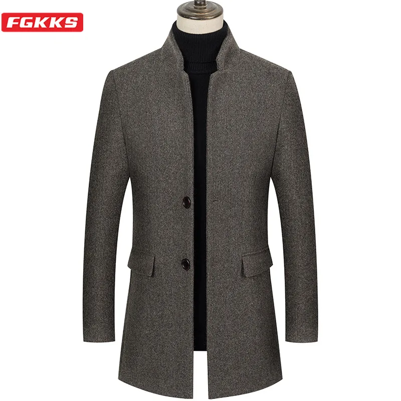 FGKKS 2020 New Men Wool Coat Men's Winter Fashion Solid Color Warm Thick Wool Blends Woolen Coat Male Trench Coat Overcoat FGKKS 2020 New Men Wool Coat Men's Winter Fashion Solid Color Warm Thick Wool Blends Woolen Coat Male Trench Coat Overcoat