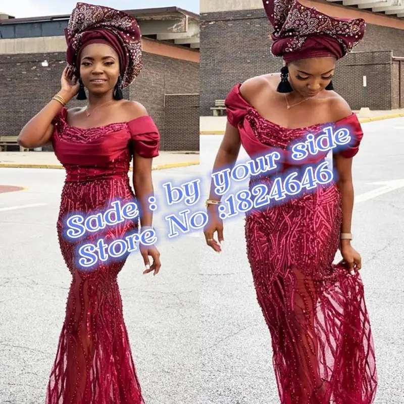 

Luxury Beaded french lace embroidery African tulle lace fabric 2019 Latest Nigerian Ghana evening dress high quality DG514