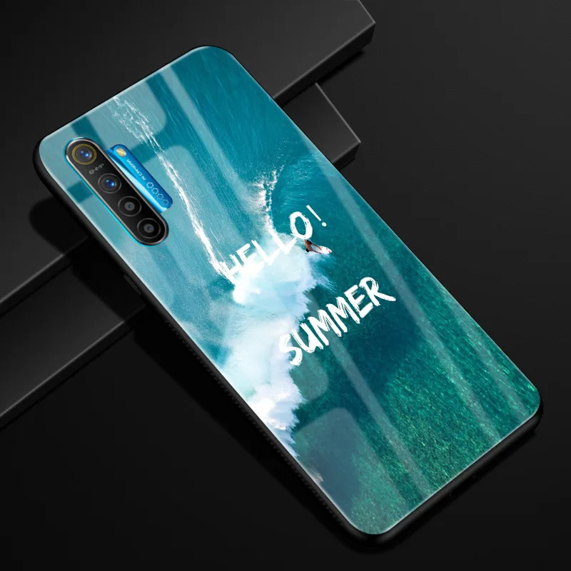 30 Для OPPO Realme XT чехол PC Пластиковый стеклянный чехол для телефона черный ТПУ бампер чехол для OPPO Realme X2 Realme XT чехол для Realme X2 X T - Цвет: 30