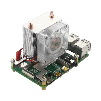 

Durable 7 Colors Protective CPU RGB Cooling Fan Heatsink Effective LED Light Tower Layered Module Easy Install For Raspberry Pi4