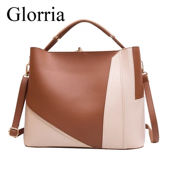 

Splicing PU Leather Women Bucket Bags 2Pcs Purses And Handbags Set Casual Ladies Crossbody Bags Totes Shopping Bag Bolsa Sac