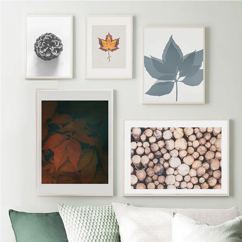 

Простые зеленые растения кленовые сосновые деревья настенная Картина на холсте скандинавские плакаты и принты настенные картины для декора гостиной