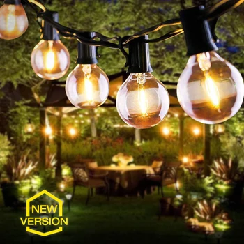

25FT Patio string light Christmas G40 Globe Festoon bulb fairy string light outdoor party garden wedding Christmas Decorative