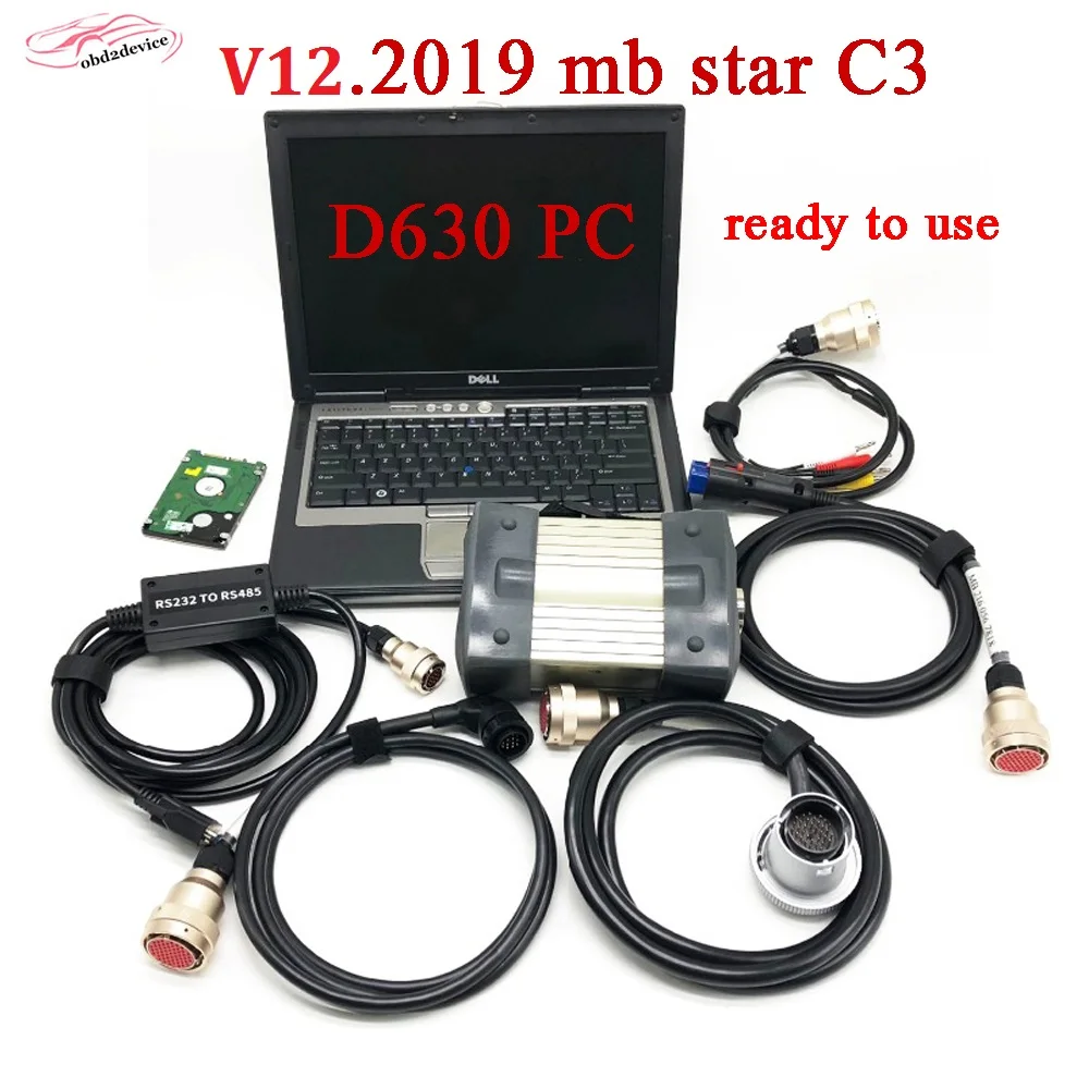 V12. MB STAR C3 мультиплексор с ноутбуком D630 установка C3 подключение диагностический инструмент готов к использованию для MB автомобиля Заводской магазин