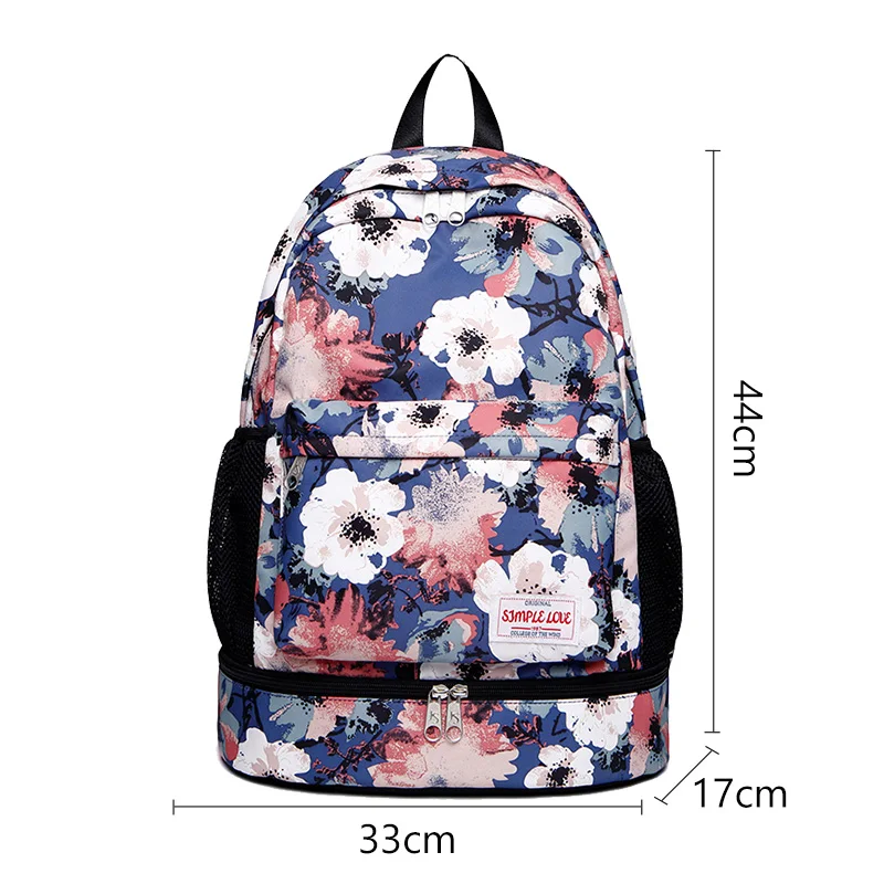 Women Gym Backpack Flower Fitness Bag Sac De Sport Bags Dry And Wet Independent Shoes Bags Female Bolsa Deporte Gymtas XA906WA