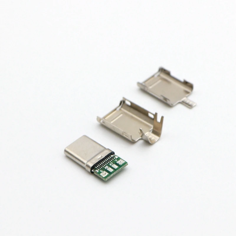 10 комплектов никелированные штекеры USB 3 1 4P Type C Штекерный разъем для сварки