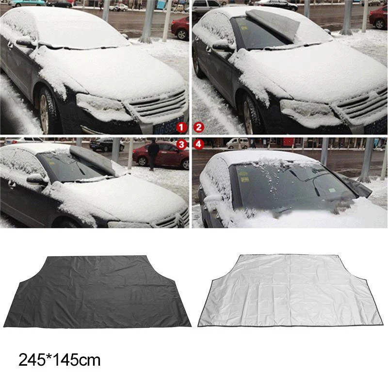 Анти-УФ 210T 245X145 см Защитная крышка Анти-грязный Магнитный летний аксессуар Мороз автомобильный тент Солнцезащитная Автомобильная пыль-защита лобового стекла