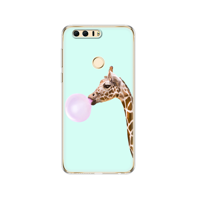 phone case for huawei honor 8 soft tpu silicon back cover 360 full protective printing clear coque
